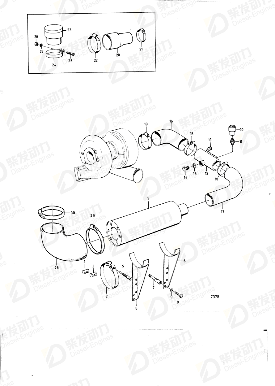 volvo penta Screw 822953 Drawing